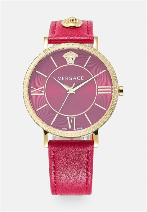 versace horloge rood|Versace lady watch.